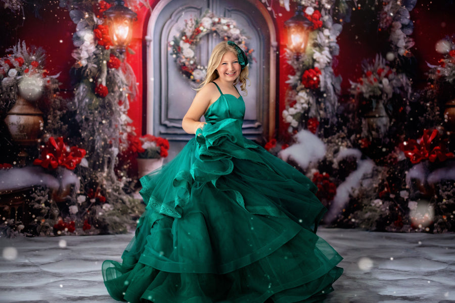 Couture Cascade gown with delicate design details, perfect for luxury shoots.

