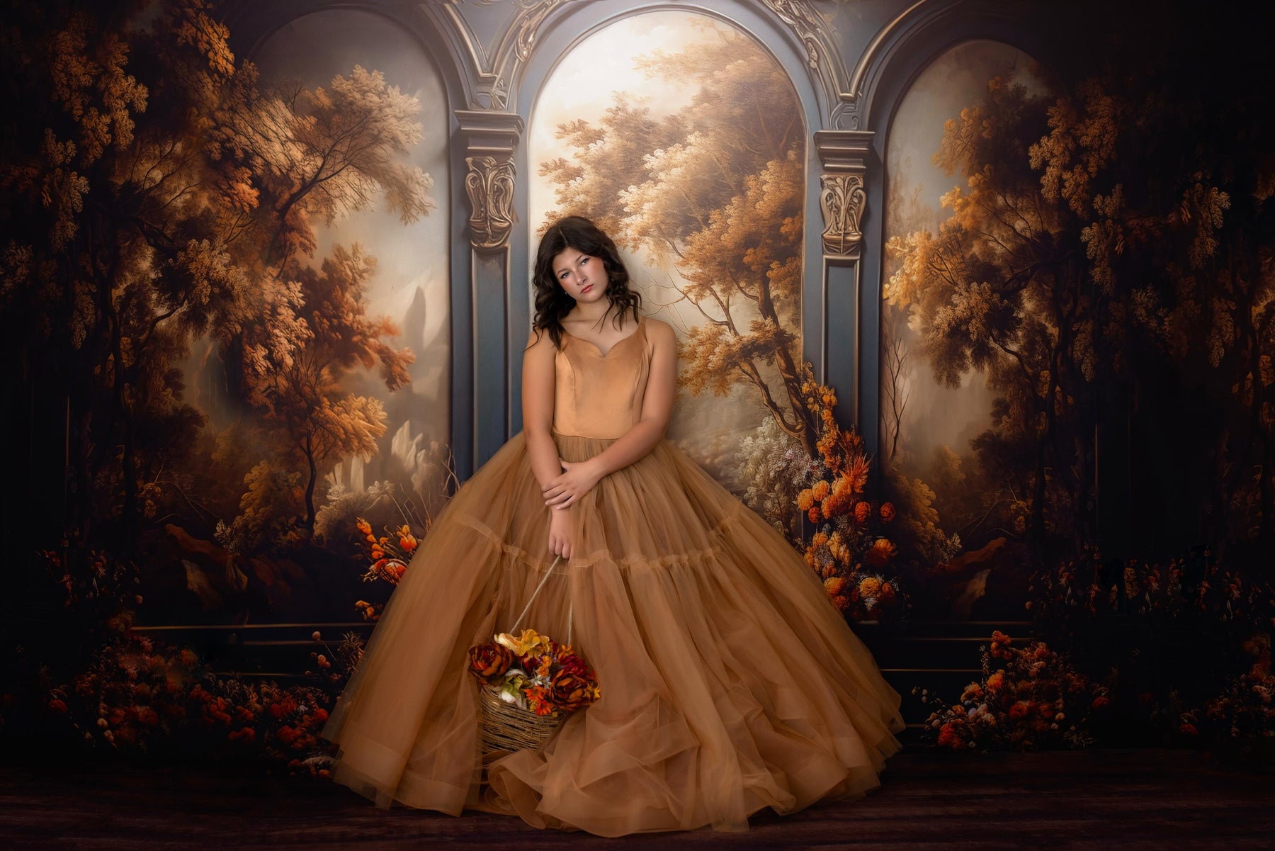Bentley and Lace seasonal couture gown rental for fall, Halloween or Christmas portrait photography