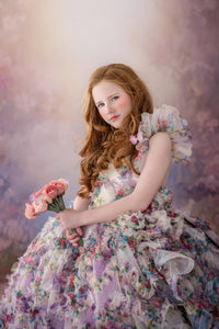 RETIRED RENTAL EUC EXCLUSIVE limited release gown - Meadow Bloom floor long gown (6 year- 8 year)