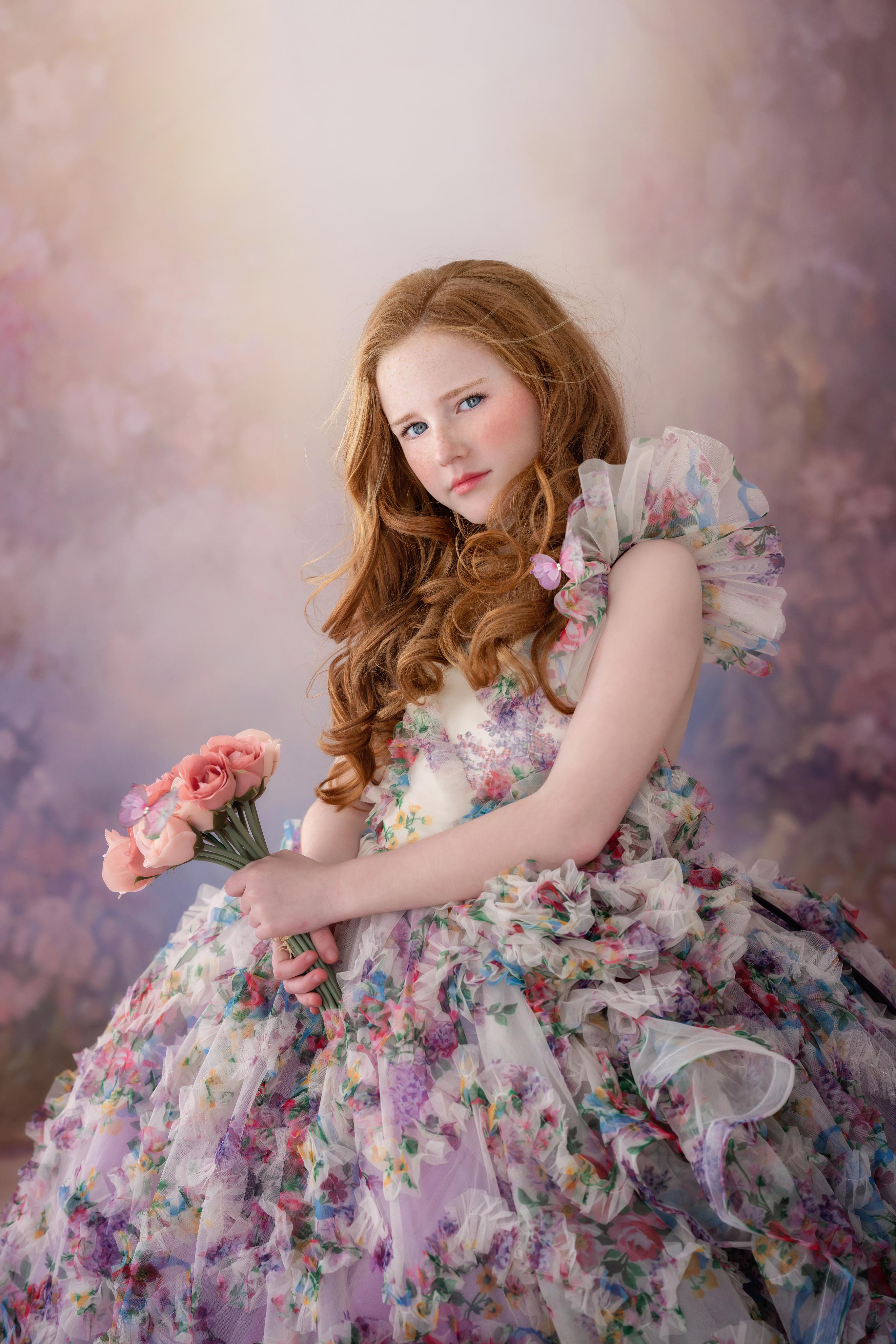 "MEADOW BLOOM" -Editorial Dress, Couture Gown, Special Occasion Dress Custom colors avaialble