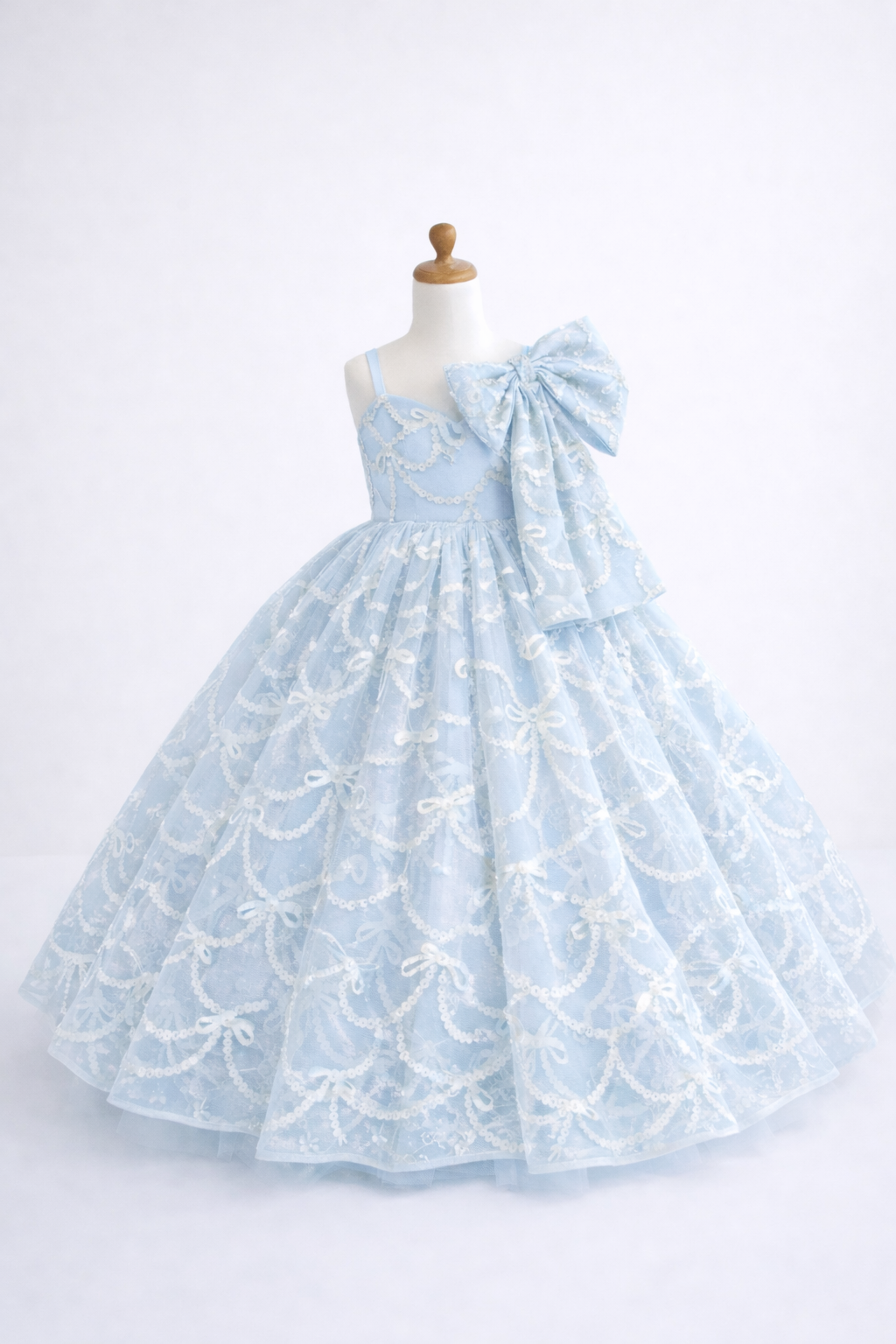 Pink Parlor Floor-Length Rental Gown in Blue | Fits 6Y–Petite 8Y