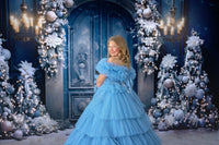 RETIRED RENTAL USED CONDIITON bodice resewn inside AURORA- cloudy blues  (14 year- Adult 2/4)