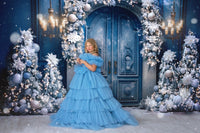 RETIRED RENTAL USED CONDIITON bodice resewn inside AURORA- cloudy blues  (14 year- Adult 2/4)