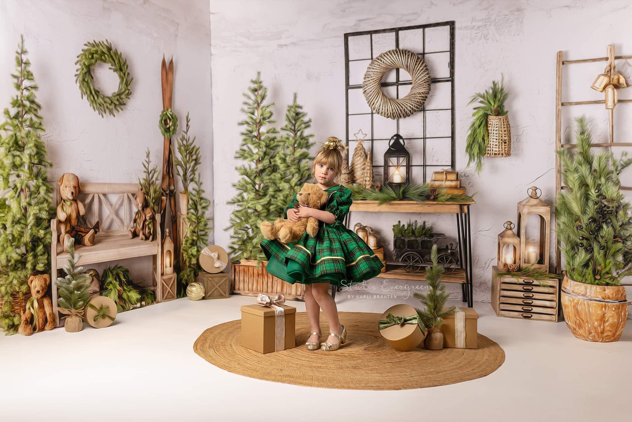 studio evergreen and fancy props and backdrops - gown session