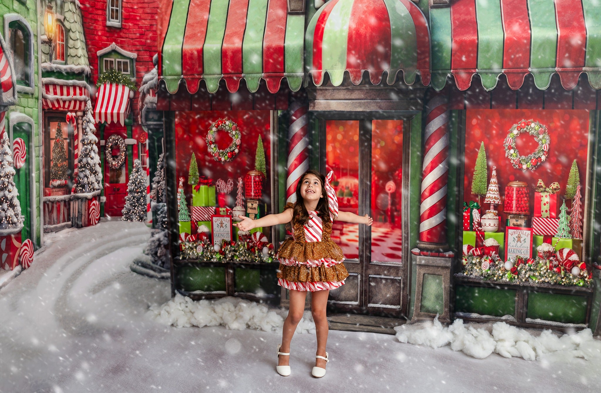 gingerbread themed candy cane dress