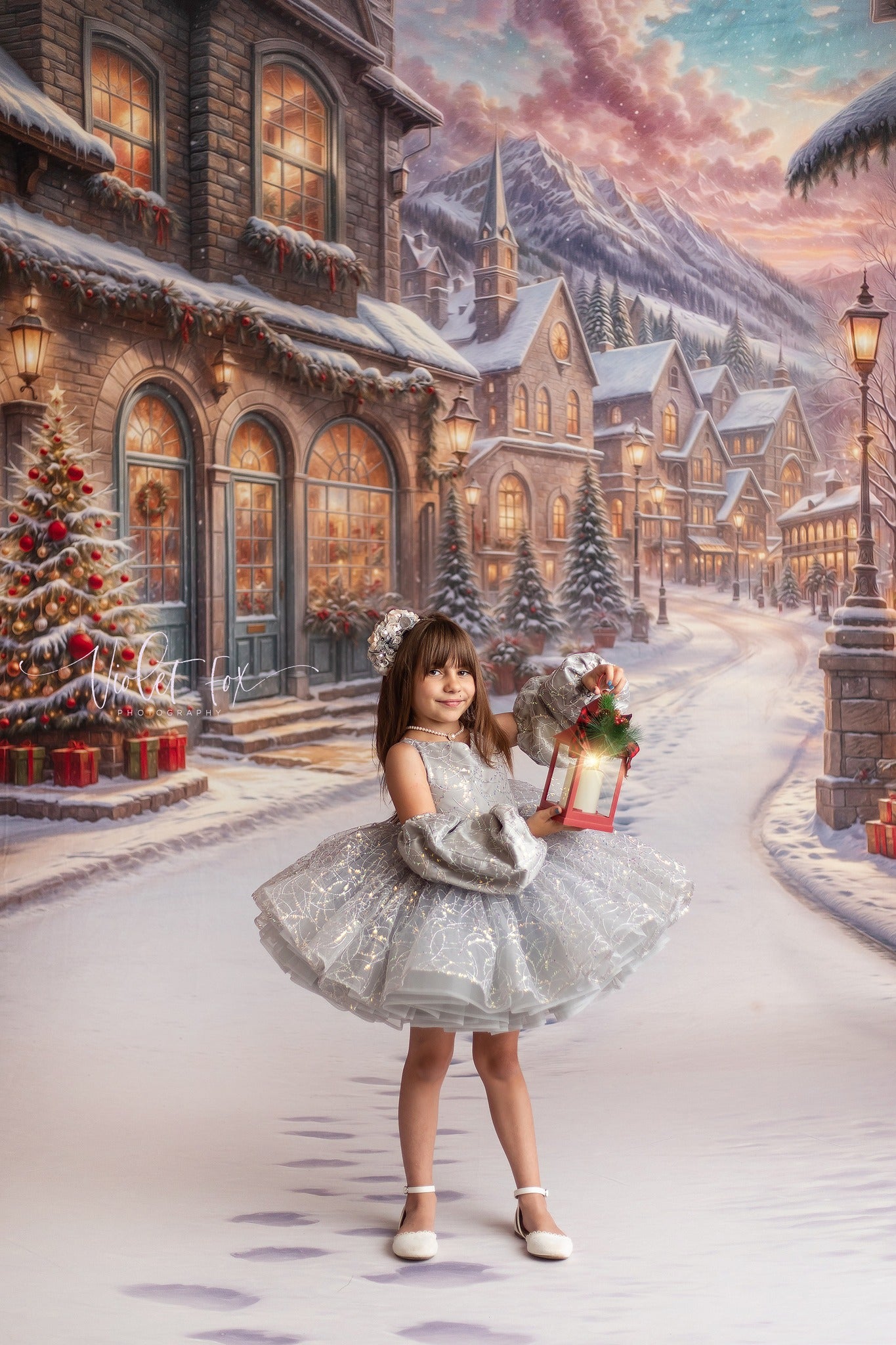 "Tinsel" Petal Length Dress + detachable sleeves(5 Year-Petite 6 Year)