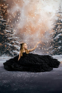 "Rosette Reverie" - Floor length gown-custom color options - GORGEOUS SPECIAL OCCASION OR PHOTO SHOOT DRESS