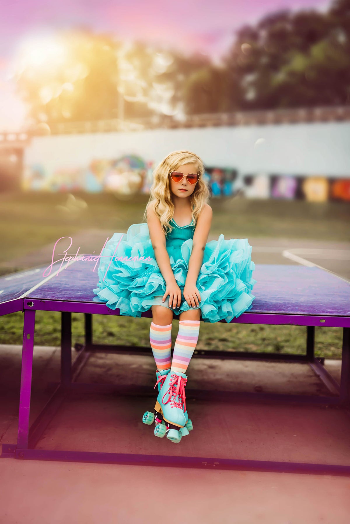 Child wearing Poppy short tulle dress with pleated bodice

