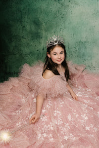 HOLD FOR JEN RETIRED RENTAL  euc "Dentelle Rose" -   Floor length + Cuffs  Teen /Adult  ( 14 Year - Petite 18+ Year)