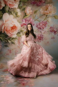HOLD FOR JEN RETIRED RENTAL  euc "Dentelle Rose" -   Floor length + Cuffs  Teen /Adult  ( 14 Year - Petite 18+ Year)
