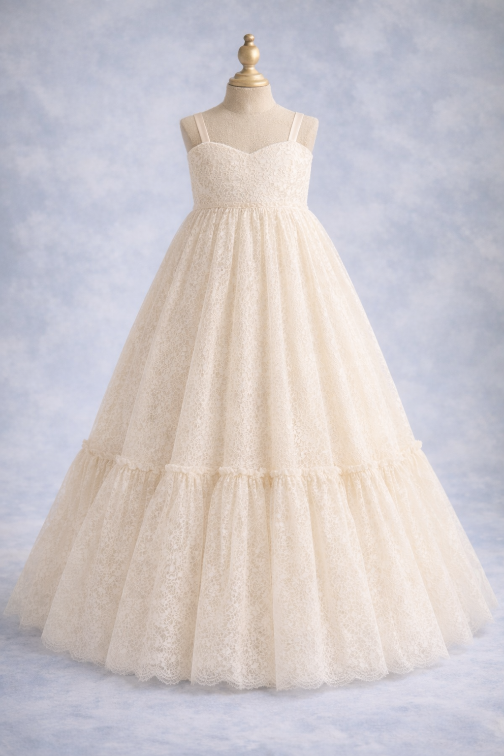 "The Camellia" Floor Long Dress with Removable Satin Bow for Photography & Special Occasions