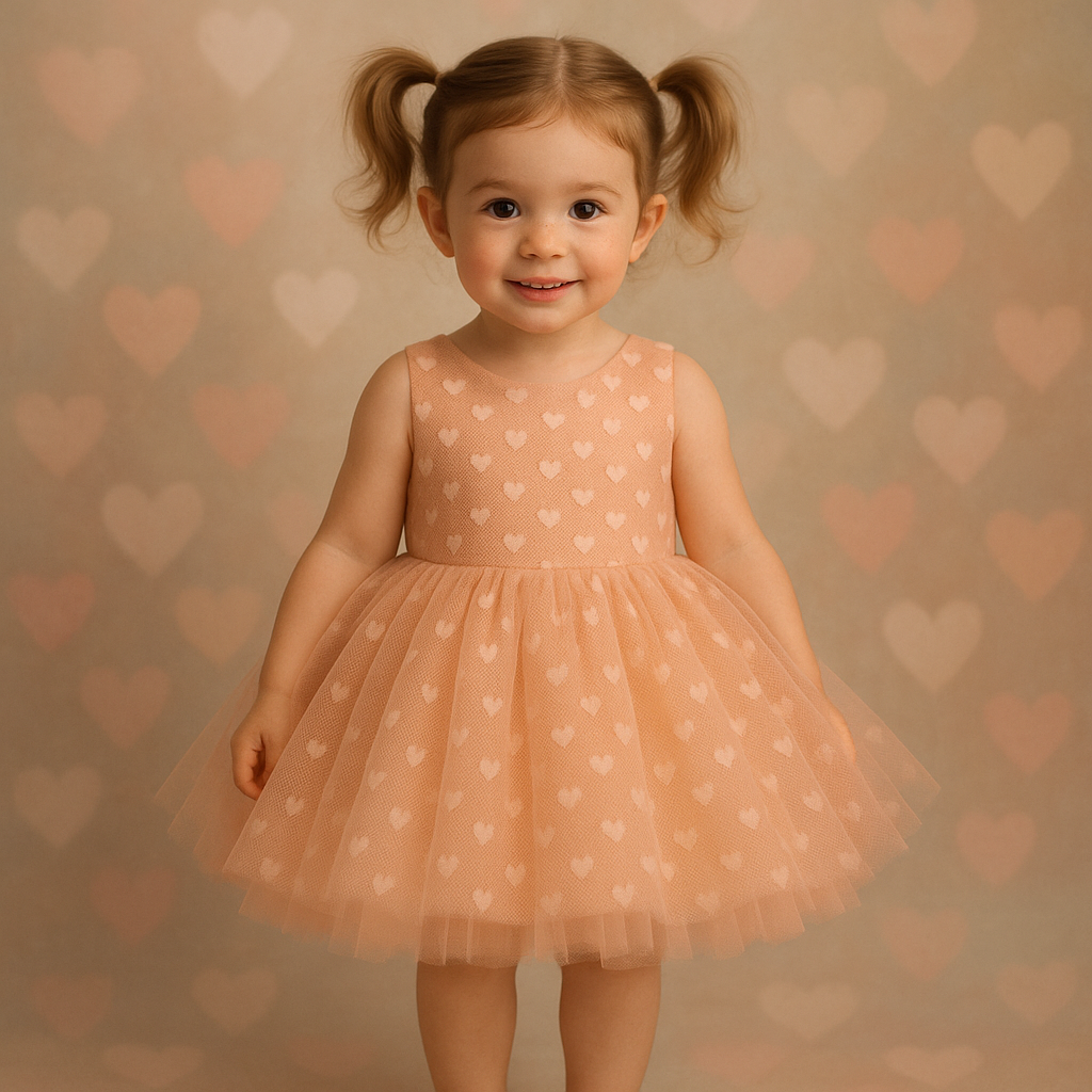 REMNANT Peachy pink  HEARTS