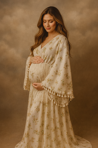 RTS NEW DAISY MAE - cream Bohemian Inspired gown (Teen/Adult) Maternity/ Non Maternity.