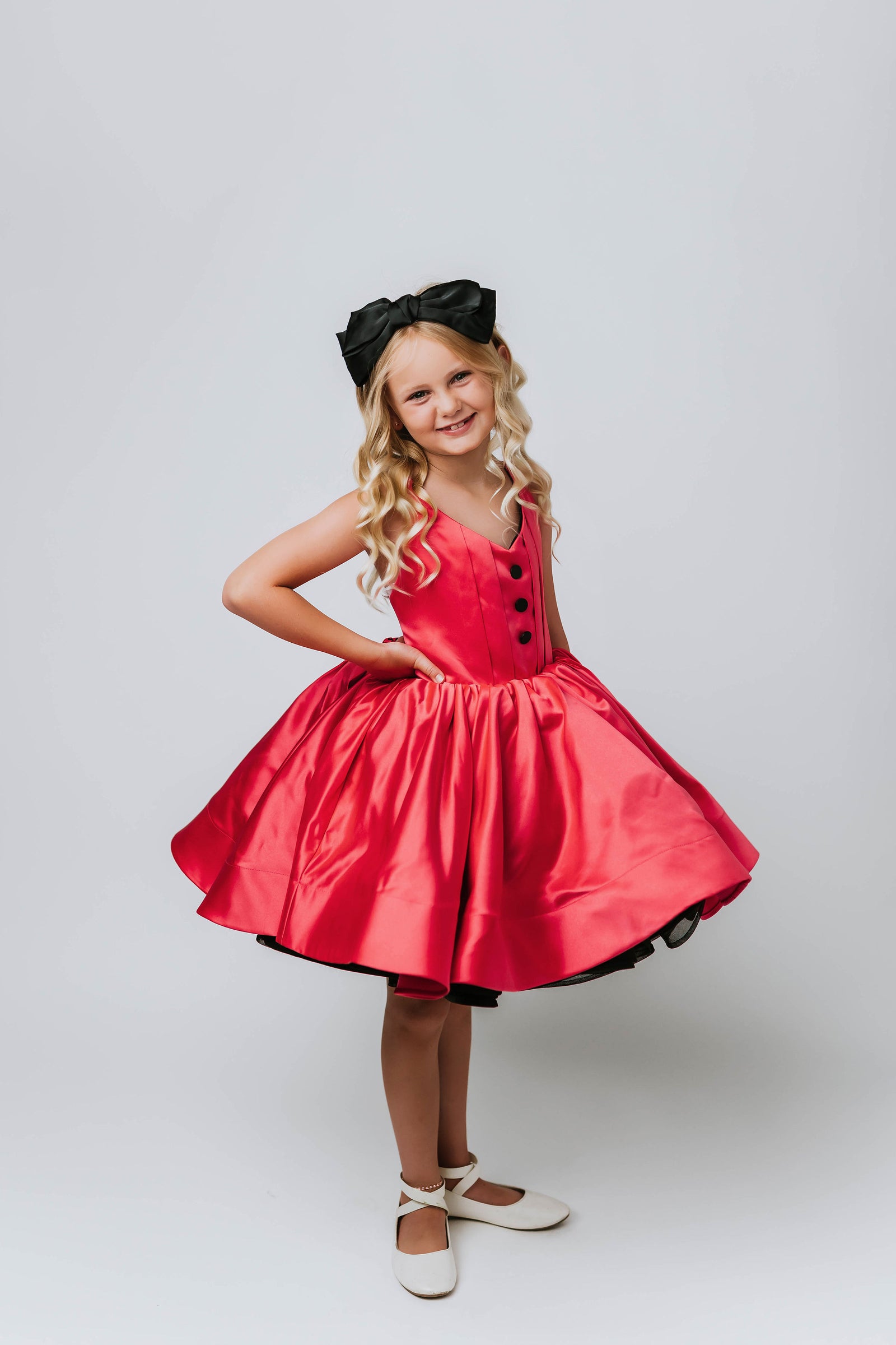 Reversible "Dolly" Pink/black  Petal  Length Dress - Editorial Dress, Couture Gown, Special Occasion Dress