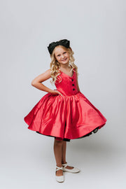 Reversible "Dolly" Pink/black  Petal  Length Dress - Editorial Dress, Couture Gown, Special Occasion Dress