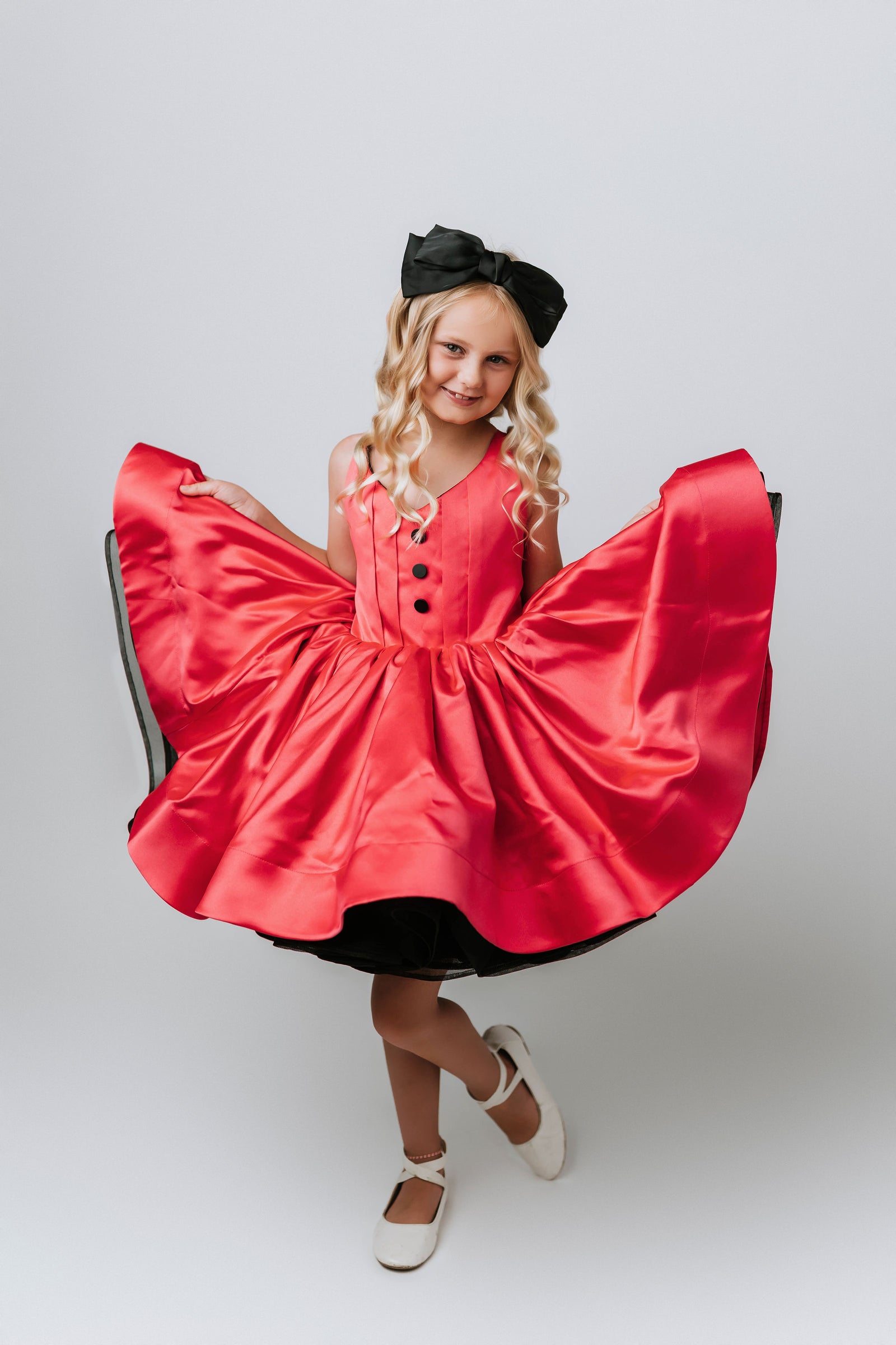 Reversible "Dolly" Pink/black  Petal  Length Dress - Editorial Dress, Couture Gown, Special Occasion Dress