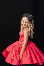 Reversible "Dolly" Pink/black  Petal  Length Dress - Editorial Dress, Couture Gown, Special Occasion Dress