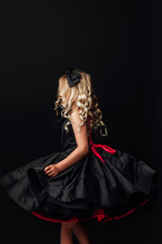 Reversible "Dolly" Pink/black  Petal  Length Dress - Editorial Dress, Couture Gown, Special Occasion Dress