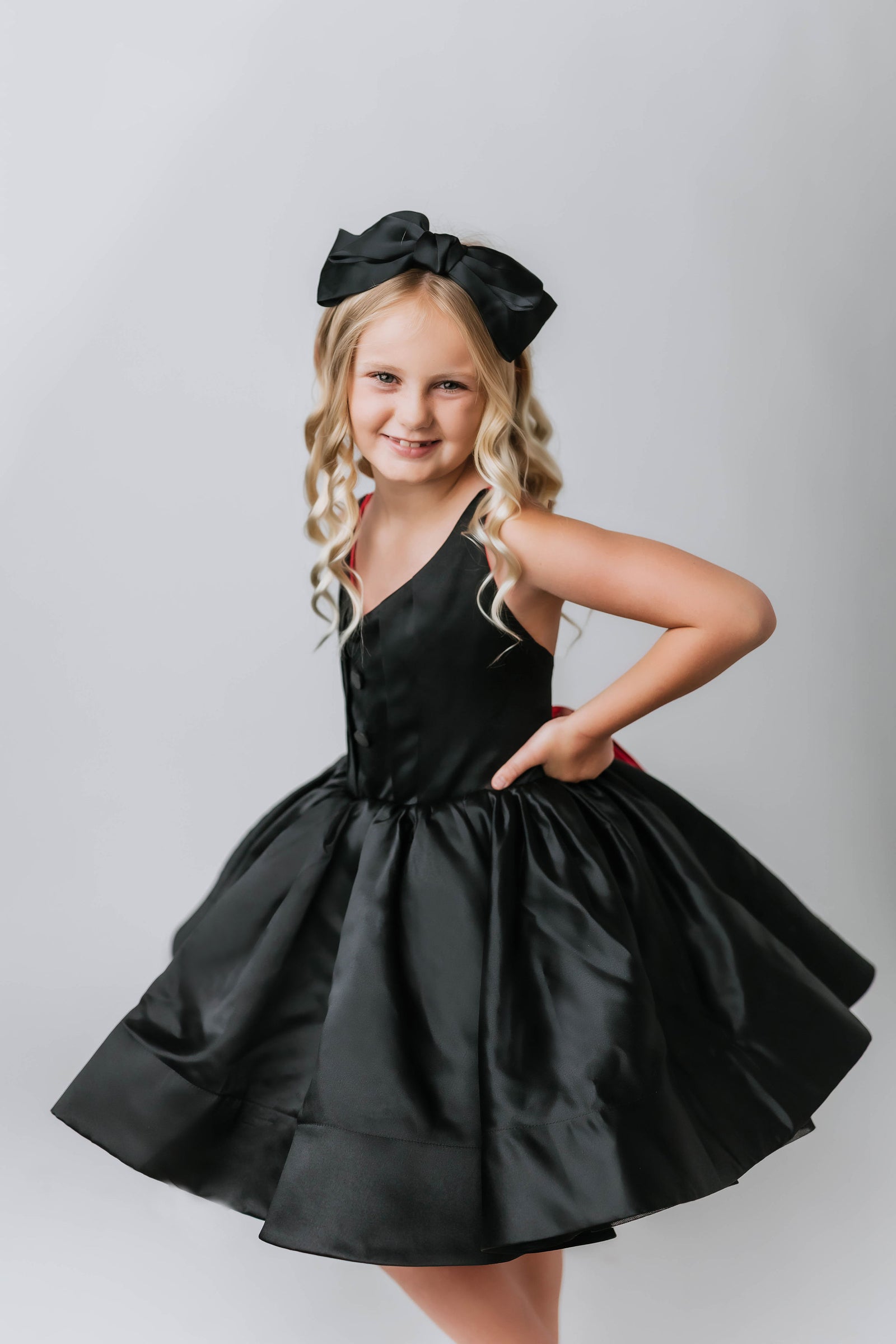 Reversible "Dolly" Pink/black  Petal  Length Dress - Editorial Dress, Couture Gown, Special Occasion Dress