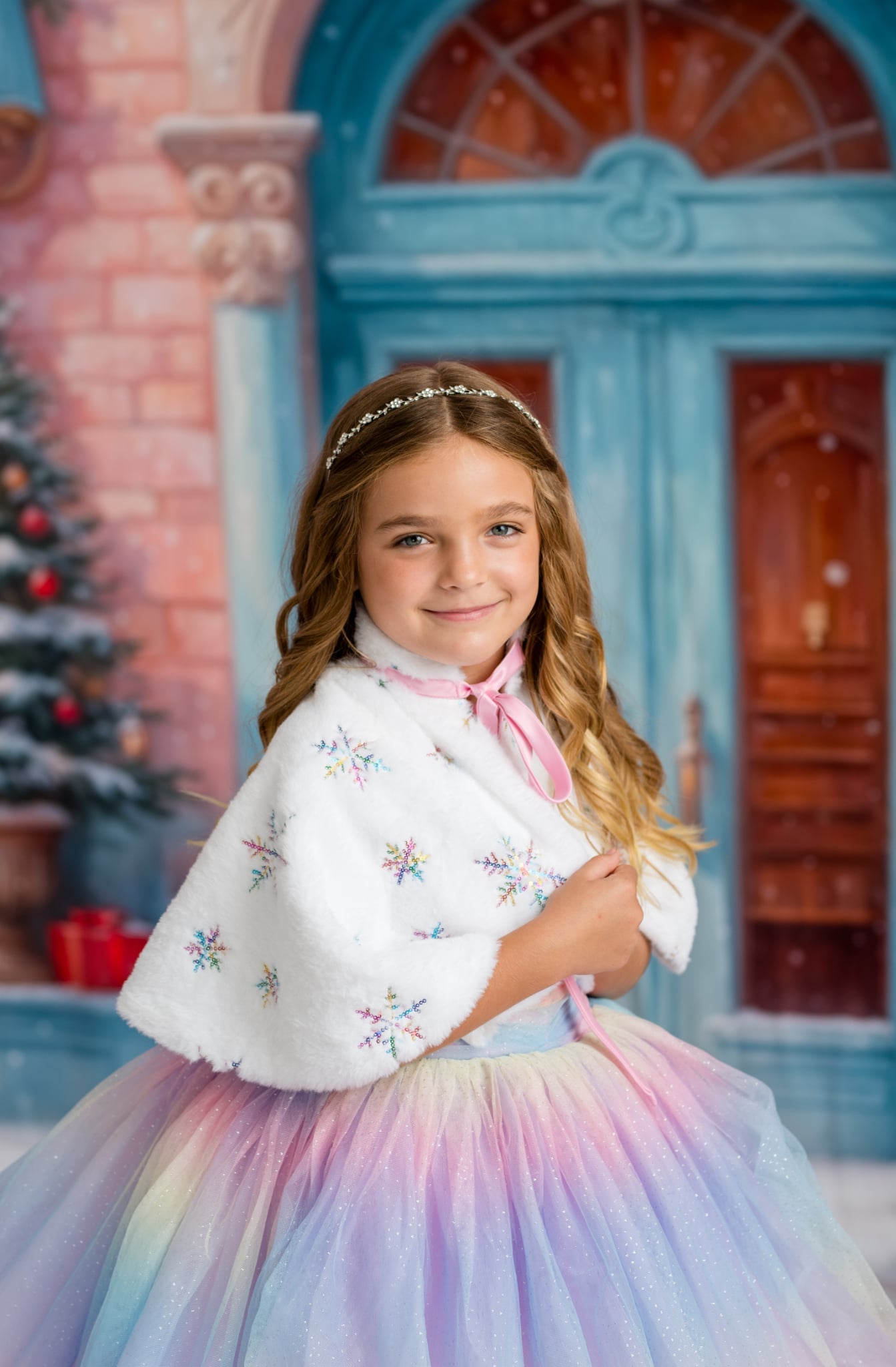 Candy Carousel Holiday Gown with Detachable Jacket – Custom Colors | Editorial & Special Occasion Dress