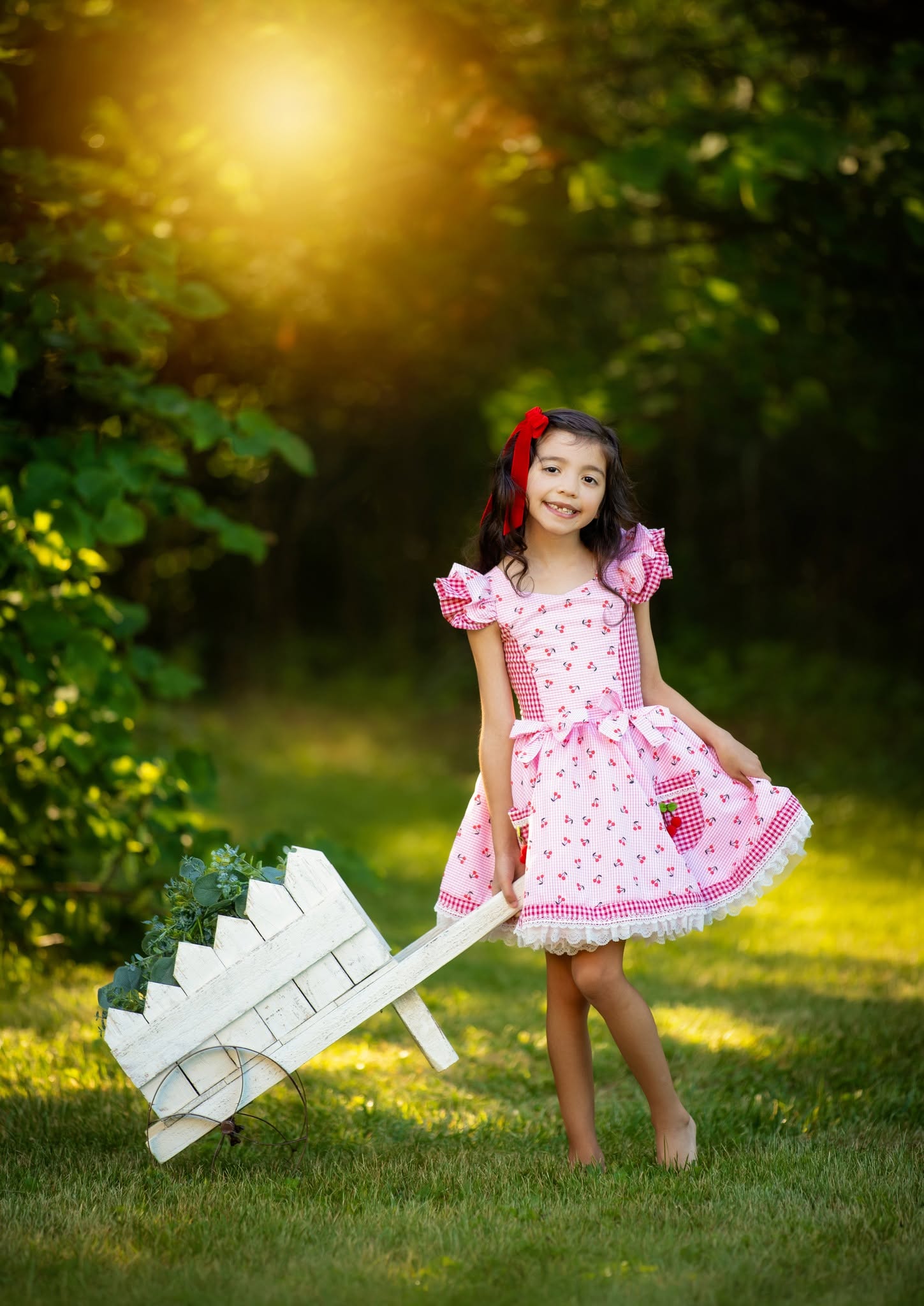 Cherry Picnic Custom Heirloom Dress Option One