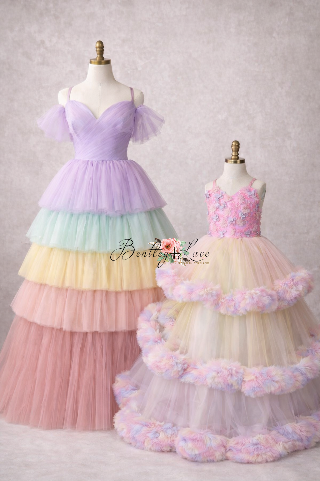 "Pastel Dreamscape" - Floor Length Gown - (5-7 year)