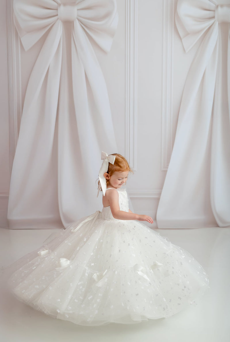 "The Whispering Bow"  -Floor Long - Custom colors available- Editorial Dress, Couture Gown, Special Occasion Dress