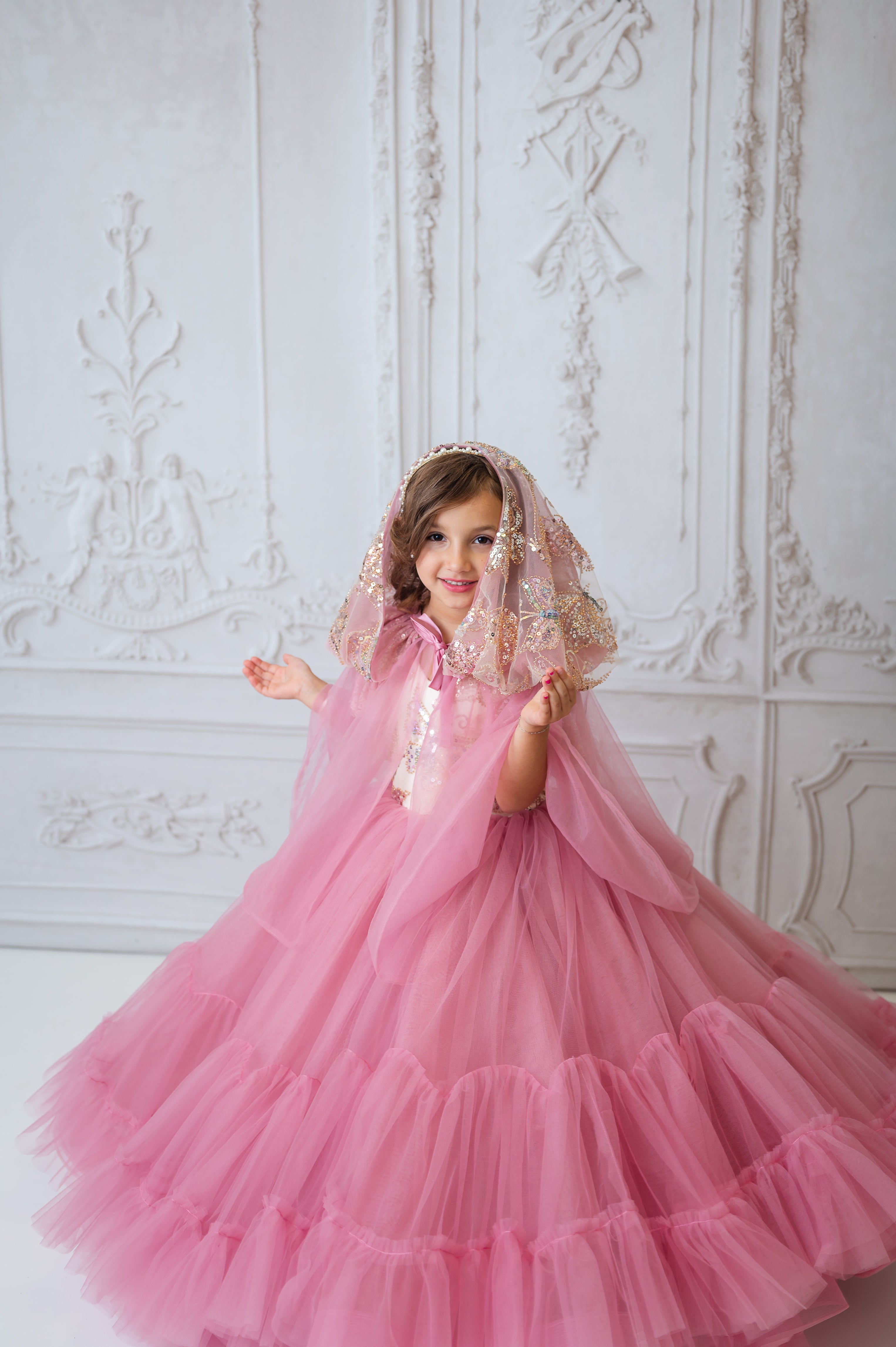 Rent Pink And Blue Organza Multi Layered Gowns Online | Glamourental