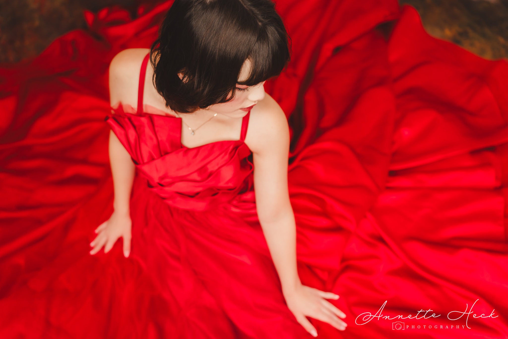 Couture Rental Gown "Radiant Allure" Red -  Floor Length Dress (Adult 6-Adult 10)