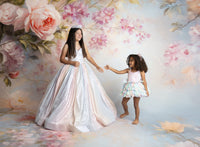 Young model smiling in the Aurora Gleam Gown during a styled fine art photo session

