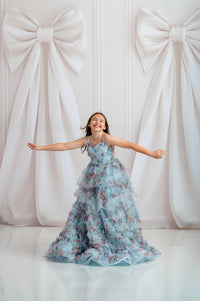 Back view of Fancy Mae gown showing bow-tied shoulder straps

