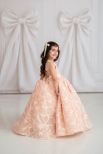 Pink Parlor Floor-Length Gown (IVORY ONLY) – Couture Editorial Dress for Special Occasions