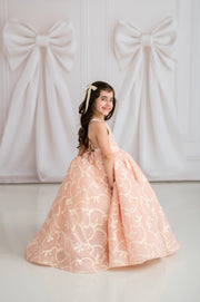 Pink Parlor Floor-Length Gown (IVORY ONLY) – Couture Editorial Dress for Special Occasions