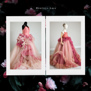 Blush Blossom Floor-Length Couture Gown | Editorial Dress for Special Occasions