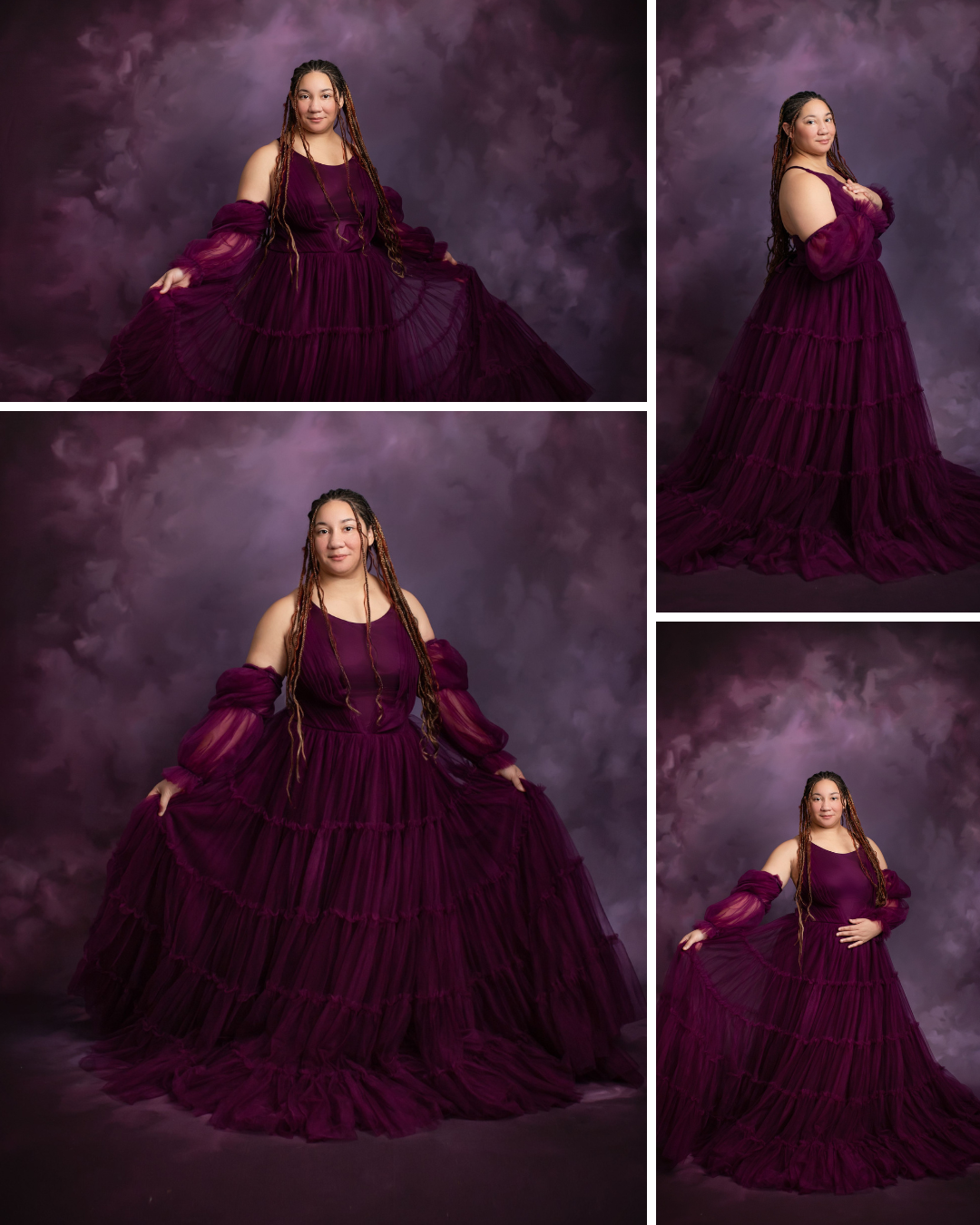 Woman wearing a beautiful maternity gown
