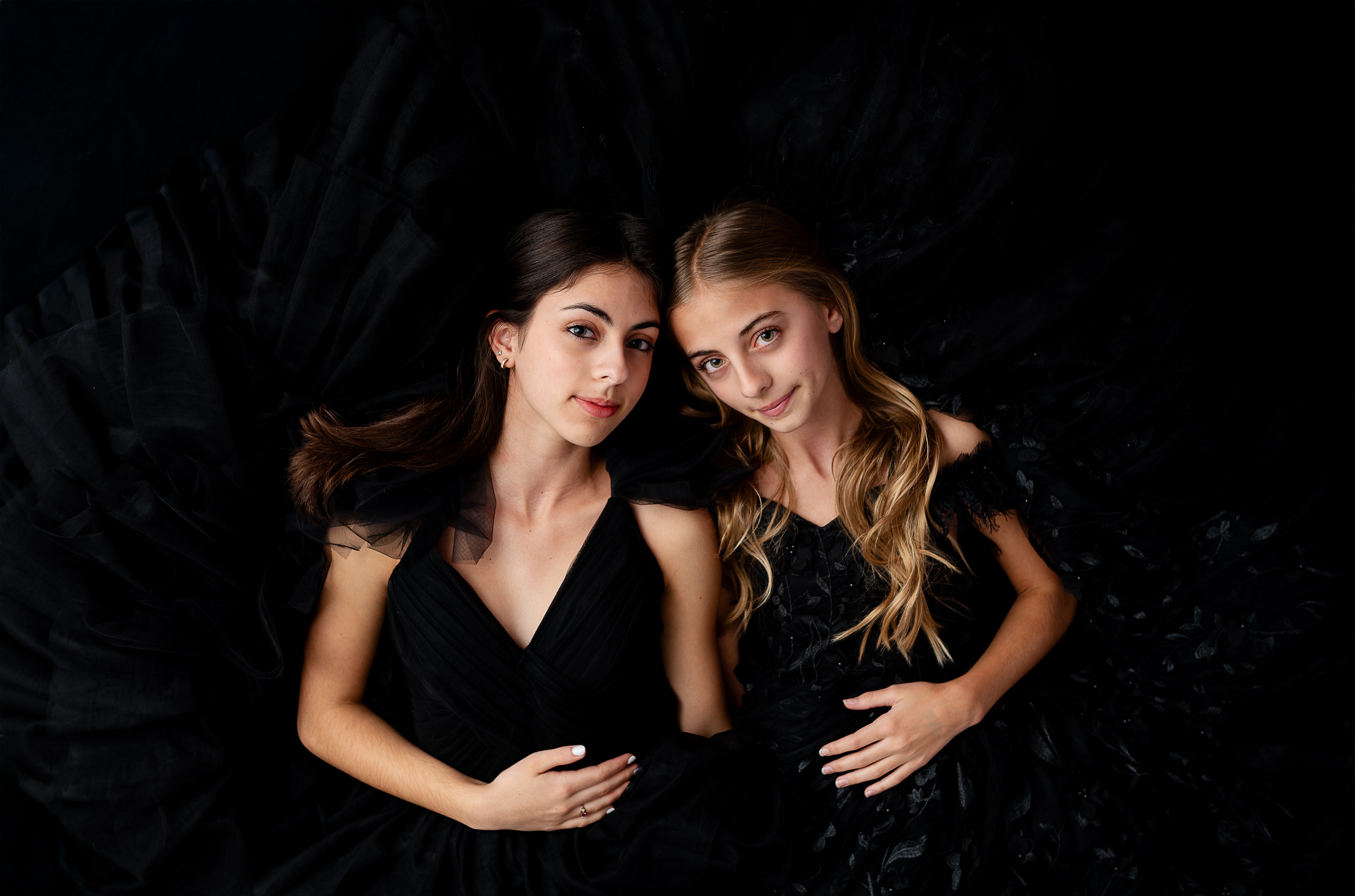 "Noir Reverie" Couture Floor-Length Gown in Black (Fits Ages 10 - Petite 14)