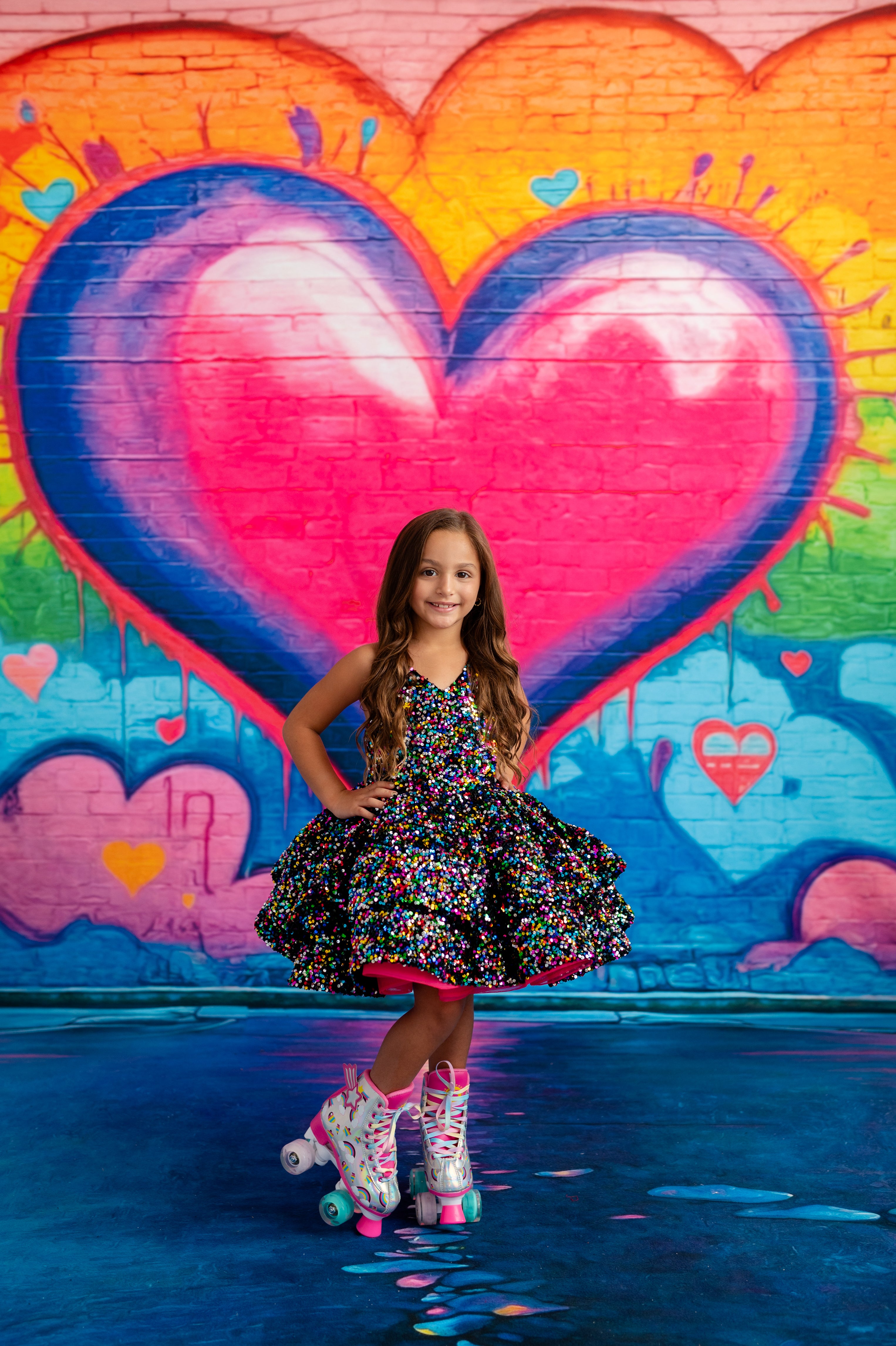 Prism Sparkle Short Petal Dress – Couture for Girls (5–6 Years)