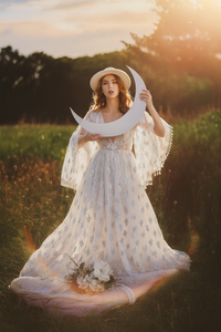 NEW - WHITE Claire Bohemian Inspired gown (Teen/Adult) Maternity & non Maternity friendly