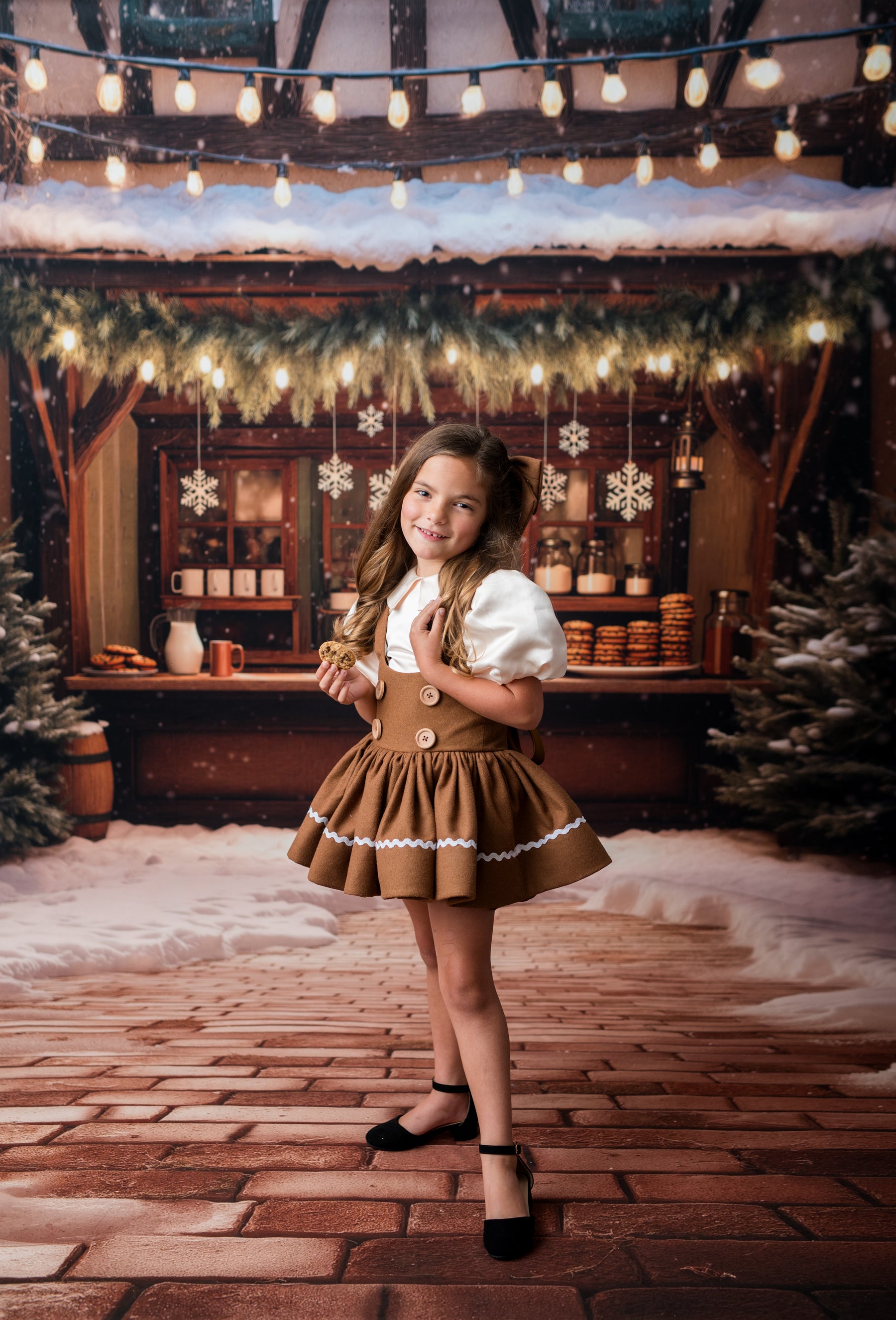 Bentley and Lace gown styled for a Santa or Christmas portrait session