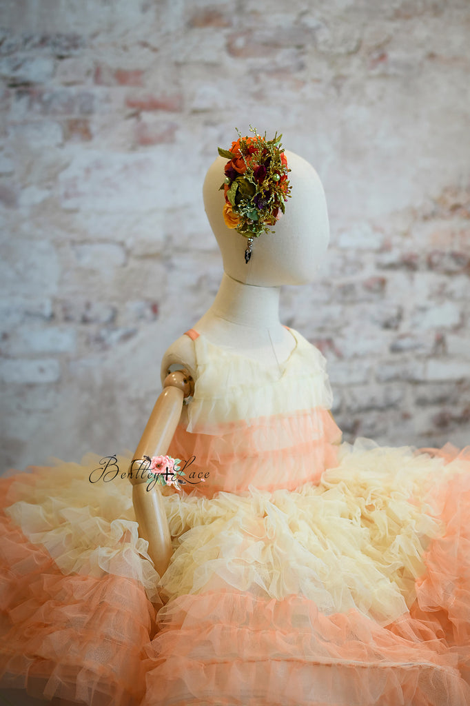 "Candy Corn Princess" - Petal Length Dress (7 Year-Petite 8Year)