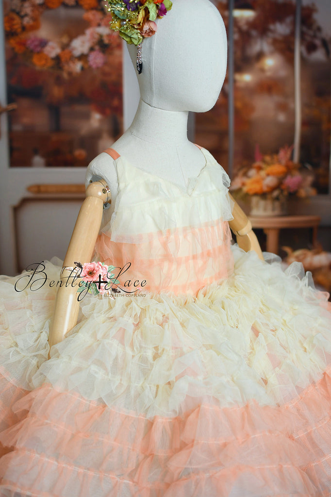 "Candy Corn Princess" - Petal Length Dress (7 Year-Petite 8Year)