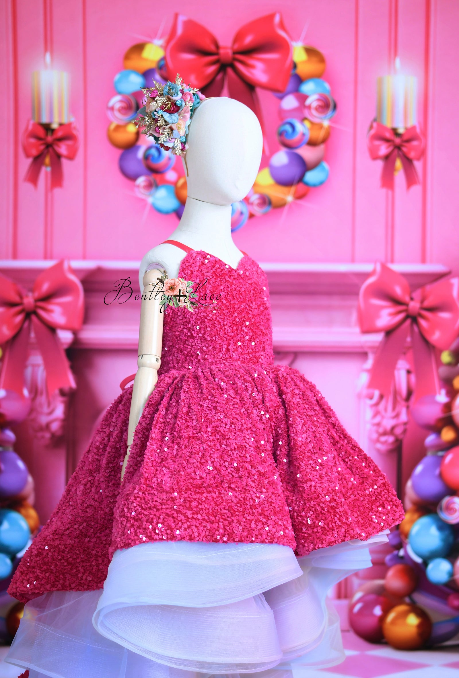 "Velvet glam" Sequin High Low  Editorial Dress, Couture Gown, Special Occasion Dress
