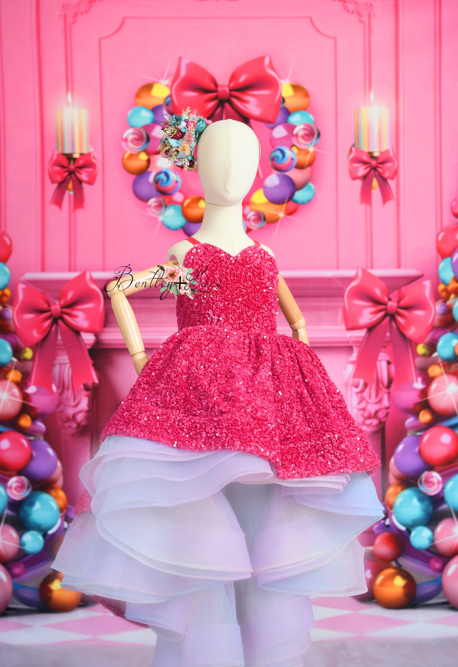 "Velvet glam" Sequin High Low  Editorial Dress, Couture Gown, Special Occasion Dress