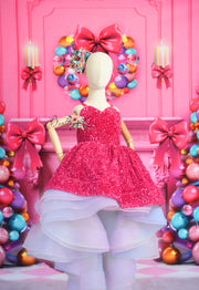 "Velvet glam" Sequin High Low  Editorial Dress, Couture Gown, Special Occasion Dress