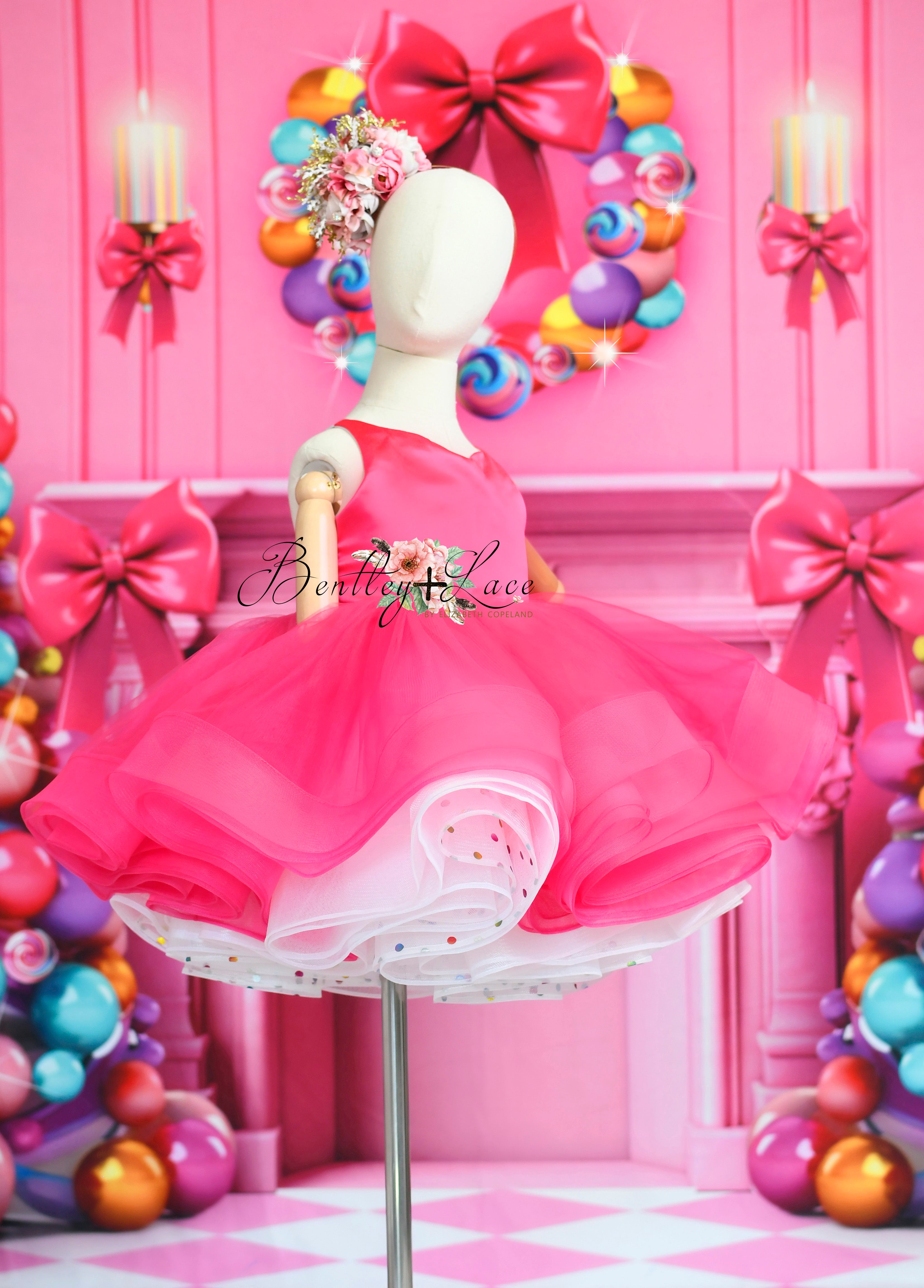 NEW. Exclusive "Party Confetti"-Petal Length Gown ( 4 Year - Petite 5 Year) up to 6 year
