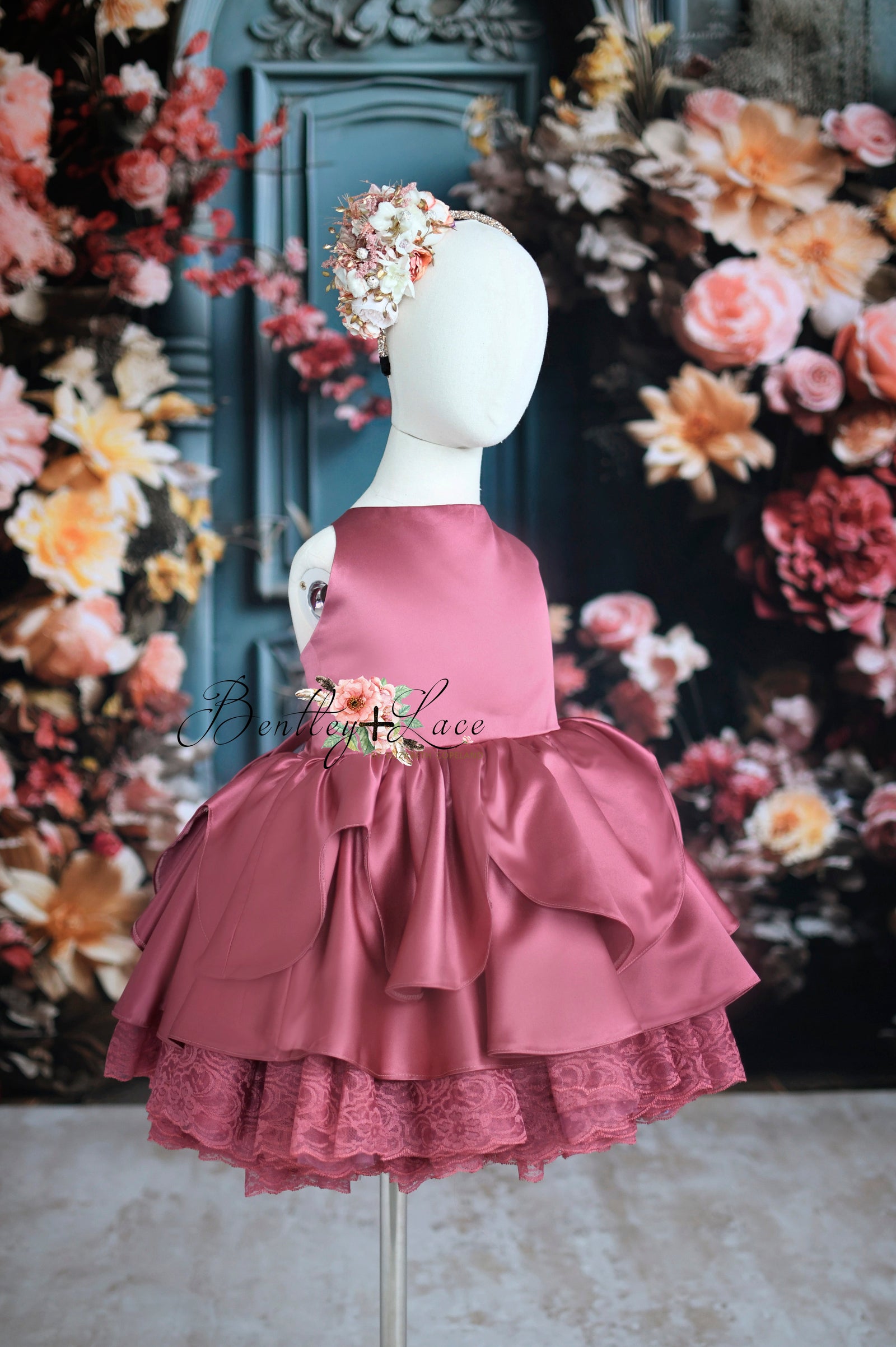 "Camila" Love Struck Theme Petal Length Dress | Editorial Couture Gown for Special Occasions