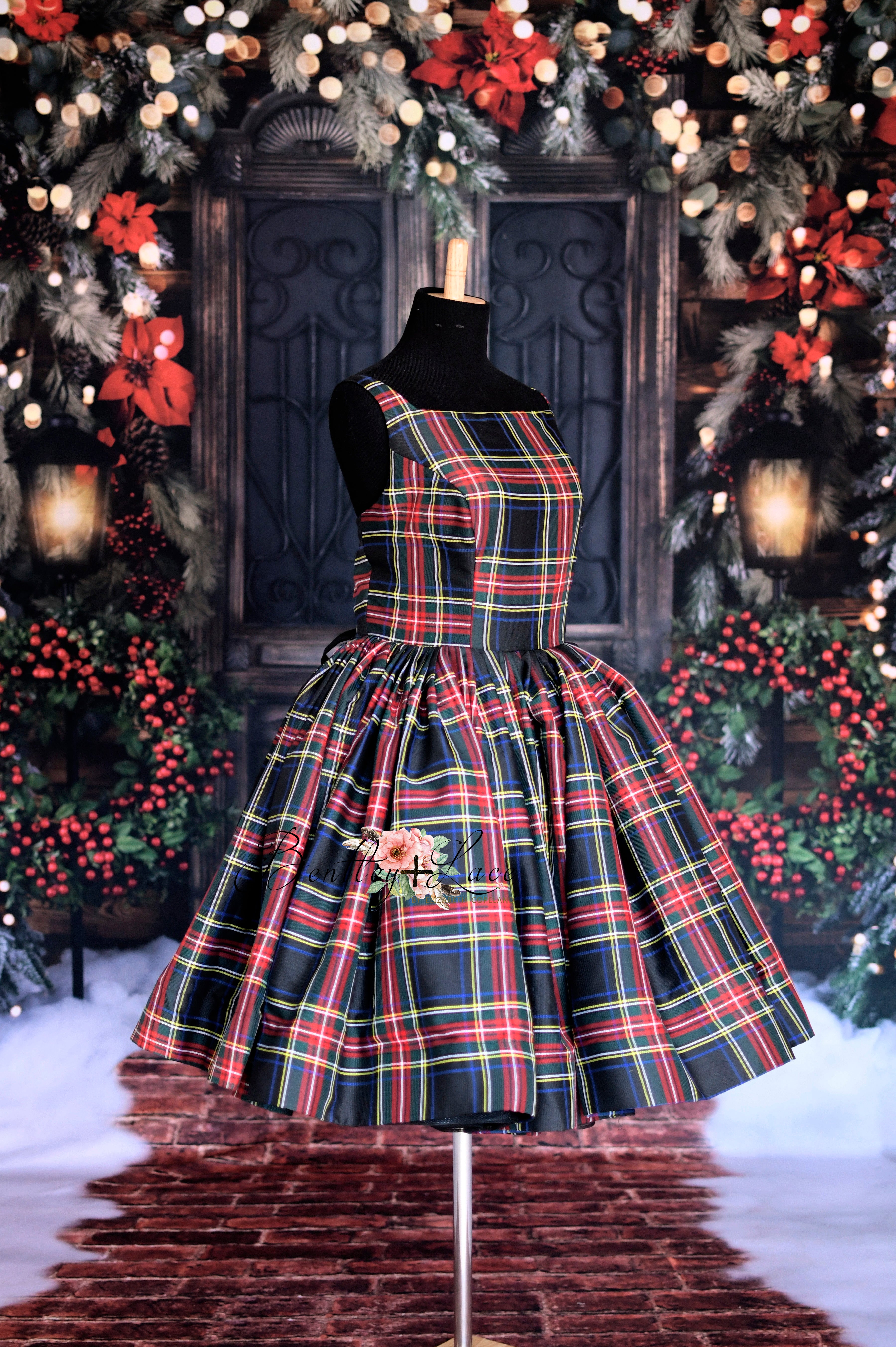 Woman's Christmas Plaid Dress- for Photography sessions