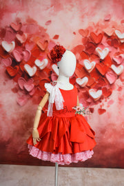 "Camila" Love Struck Theme Petal Length Dress | Editorial Couture Gown for Special Occasions