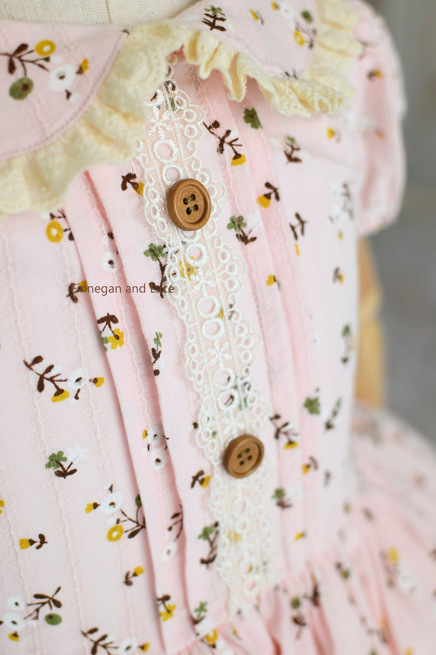 Garden Affair Vintage Inspired Dress -Set includes Dress, Bow, detachable apron