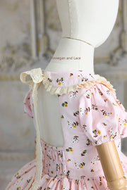 Garden Affair Vintage Inspired Dress -Set includes Dress, Bow, detachable apron